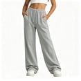 thumbnail image 1 of ZOYOEN Girls Sweatpants with Pcockets- Casual Casual Elastic Waist Drawstring Baggy Wide Leg Pants Gray Size 12, 1 of 8