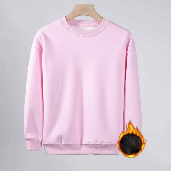 ZOYOEN Girls Sweatshirt Fleece Lined- Warm Crewneck Long Sleeve Casual Kids Fall Winter Tops Pink Size 4-12