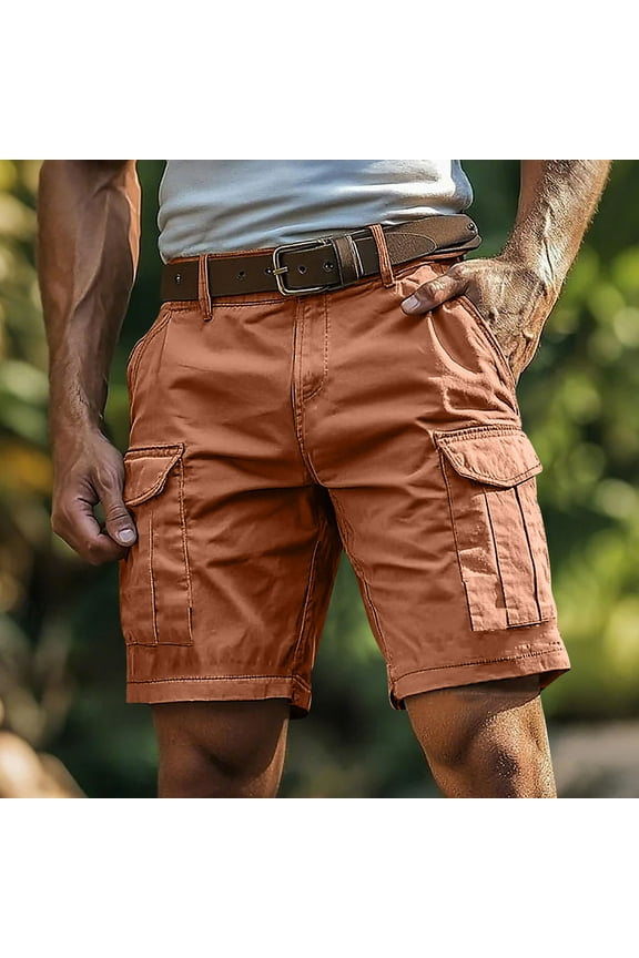 Mens Cargo Shorts Relaxed Fit- Durable Casual Comfortable Waist Hiking Shorts