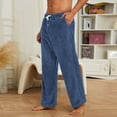 thumbnail image 1 of ZOYOEN Mens Fleece Pants with Pockets- Drawstring Baggy Casual Elastic Waist Winter Lounge Pants Blue Size M, 1 of 6