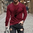 thumbnail image 1 of ZOYOEN Mens Halloween Ghost T Shirts- Casual Crewneck Long Sleeve Celebrate Cool Clothes Wine Size S, 1 of 5