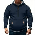 thumbnail image 1 of ZOYOEN Mens Hoodies Big and Tall- Half Zip Casual Long Sleeve Fashion Pullover Sweatshirt Dark Blue Size XL, 1 of 5