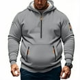 thumbnail image 1 of ZOYOEN Mens Hoodies Big and Tall- Long Sleeve Half Zip Fashion Casual Pullover Sweatshirt Gray Size S-5XL, 1 of 5
