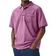 thumbnail image 1 of ZOYOEN Mens Polo Shirts with Pocket- Summer Short Sleeve Casual Vintage Performance Shirts Pink Size 3XL, 1 of 6