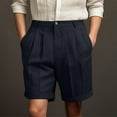 thumbnail image 1 of ZOYOEN Mens Pull On Shorts with Pockets- Casual Stretch Summer Button Golf Shorts Dark Blue Size 40, 1 of 6