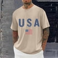 thumbnail image 1 of ZOYOEN Mens USA Patriot Graphic Tee- Soft Short Sleeve Crewneck 4th of July T Shirts Khaki Size M, 1 of 5