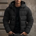 thumbnail image 1 of ZOYOEN Mens Winter Coats with Hood- Zipper Warm Casual Lightweight Down Quilted Jacket Black Size 2XL, 1 of 6