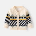 thumbnail image 1 of ZOYOEN Toddler Boys Cardigan Sweater- Cute Long Sleeve Button Down Knitted Cotton Casual Kids Sweaters Beige Size 3 T, 1 of 3
