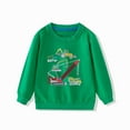 thumbnail image 1 of ZOYOEN Toddler Boys Cotton Sweatshirt- Long Sleeve Crewneck Casual Cool Kids Graphic Tops Green Size 2 T, 1 of 3