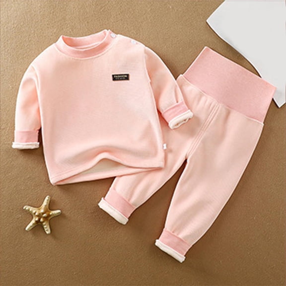 ZOYOEN Toddler Boys Fleece Pajamas Set- Warm Soft Casual Long Sleeve Winter Sleepwear Shirts and Pants Pink Size 4 T