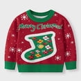 thumbnail image 1 of ZOYOEN Toddler Boys Girls Ugly Christmas Sweater- Crewneck Long Sleeve Warm Knit Kids Clothes Red Size 2 T, 1 of 6