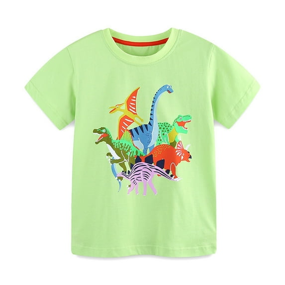 ZOYOEN Toddler Boys Graphic T Shirts- Cute Casual Cotton Short Sleeve Kids Summer Tops Green Size 2 T