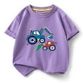 thumbnail image 1 of ZOYOEN Toddler Boys Graphic T Shirts- Short Sleeve Casual Cotton Cute Kids Summer Tops Purple Size 3 T, 1 of 3