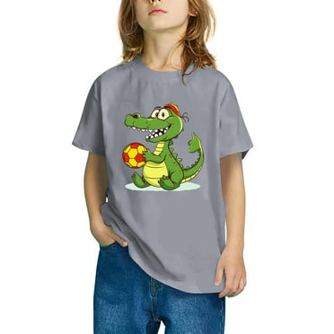 ZOYOEN Toddler Boys Graphic T Shirts- Short Sleeve Cute Cotton Fashion Tops Gray Size 7-8 T