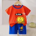 thumbnail image 1 of ZOYOEN Toddler Boys Outfit Sets- Short Sleeve Cute Summer Soft Cotton Shirts and Shorts Kids Clothes Red Size 4 T, 1 of 3