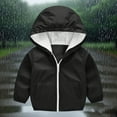 thumbnail image 1 of ZOYOEN Toddler Boys Rain Jacket with Hood- Zipper Lightweight Long Sleeve Waterproof Windbreaker Black Size 1-5 T, 1 of 7