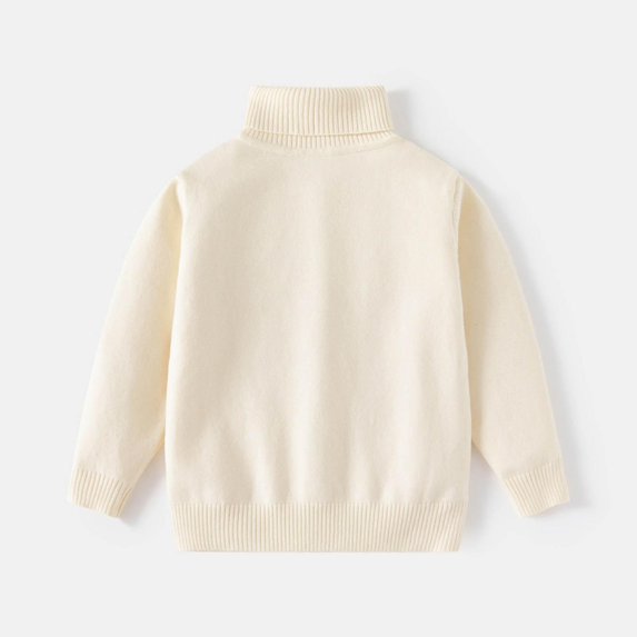 ZOYOEN Toddler Boys Sweaters- Long Sleeve Casual Knitted Cotton Soft Pullover Kids Sweaters Beige Size 4 T