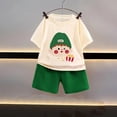 thumbnail image 1 of ZOYOEN Toddler Boys T Shirts and Shorts- Short Sleeve Outfit Sets Casual Cute Cotton Kids Summer Clothes Green Size 7-8 T, 1 of 3