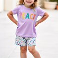 thumbnail image 1 of ZOYOEN Toddler Girls Outfit Sets- Cute Tees and Shorts Short Sleeve Cotton Casual Kids Summer Clothes Purple Size 5 T, 1 of 7
