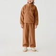 thumbnail image 1 of ZOYOEN Toddler Girls Winter Outfits Set- Warm Fashion Casual Long Sleeve Fleece Shirts and Pants Kids Clothes Brown Size 3 T, 1 of 8