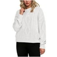 thumbnail image 1 of ZOYOEN Womens Cable Knit Pullover Sweaters- Winter Long Sleeve Trendy Warm Casual Chunky Sweater White Size S-3XL, 1 of 5