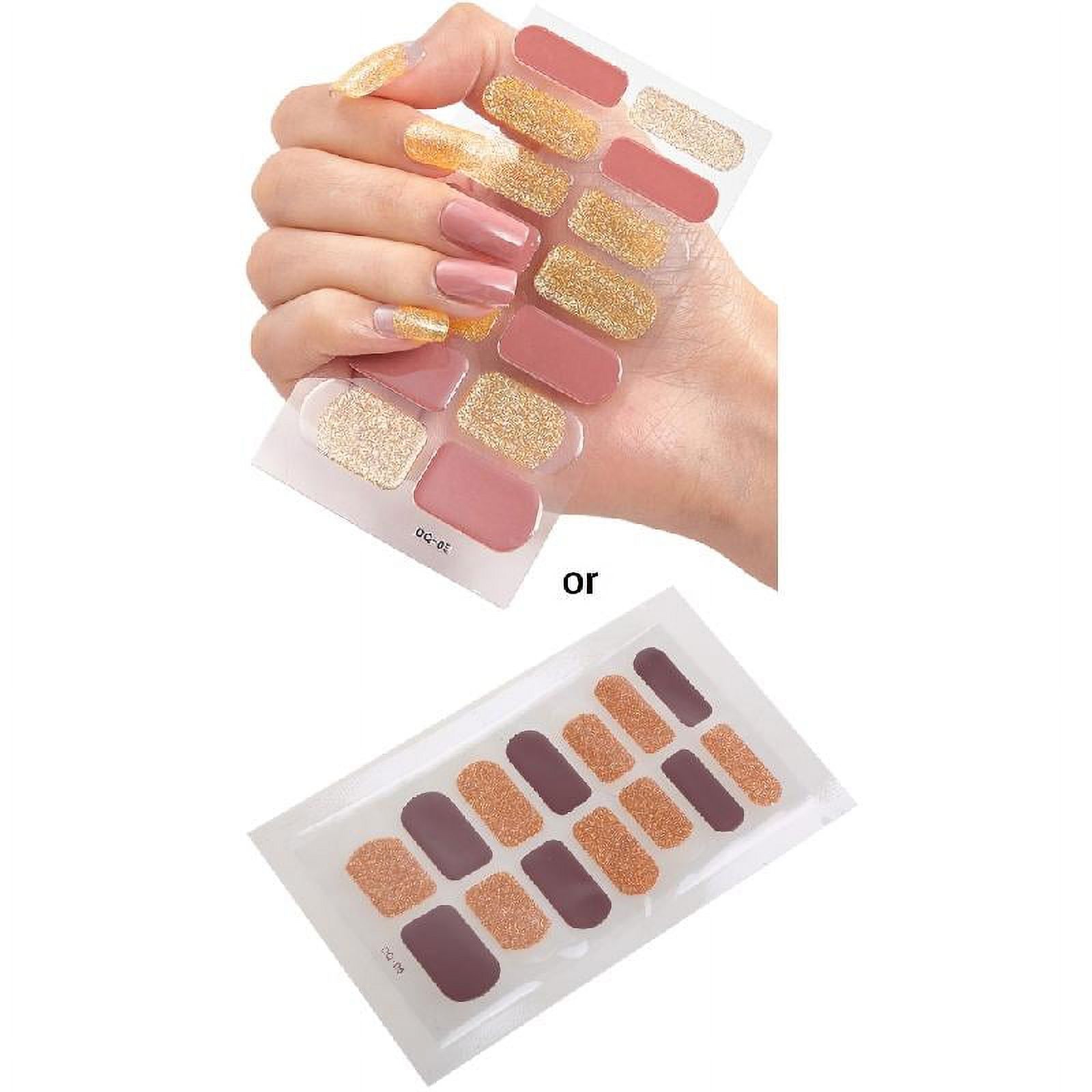 ZOYONE Glitter Stick On Nail art Polish Strips Full Nail Wraps Nail art