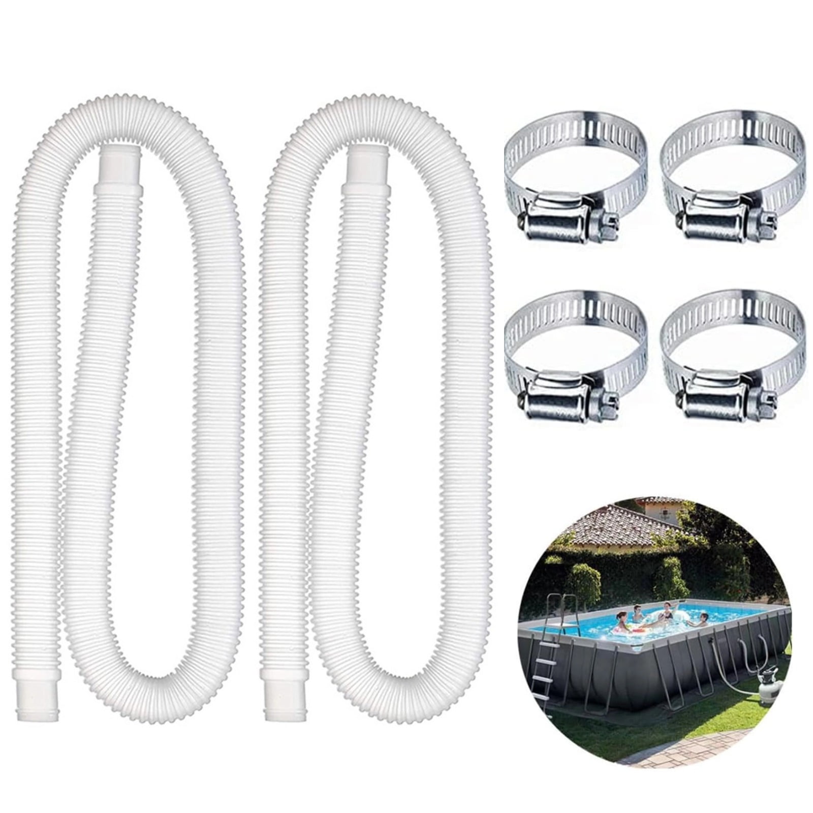 ZOYXRO 1.25" x 59" Pool Hoses for Above Ground Pools, Upgraded Pool Pump Replacement Hose for In