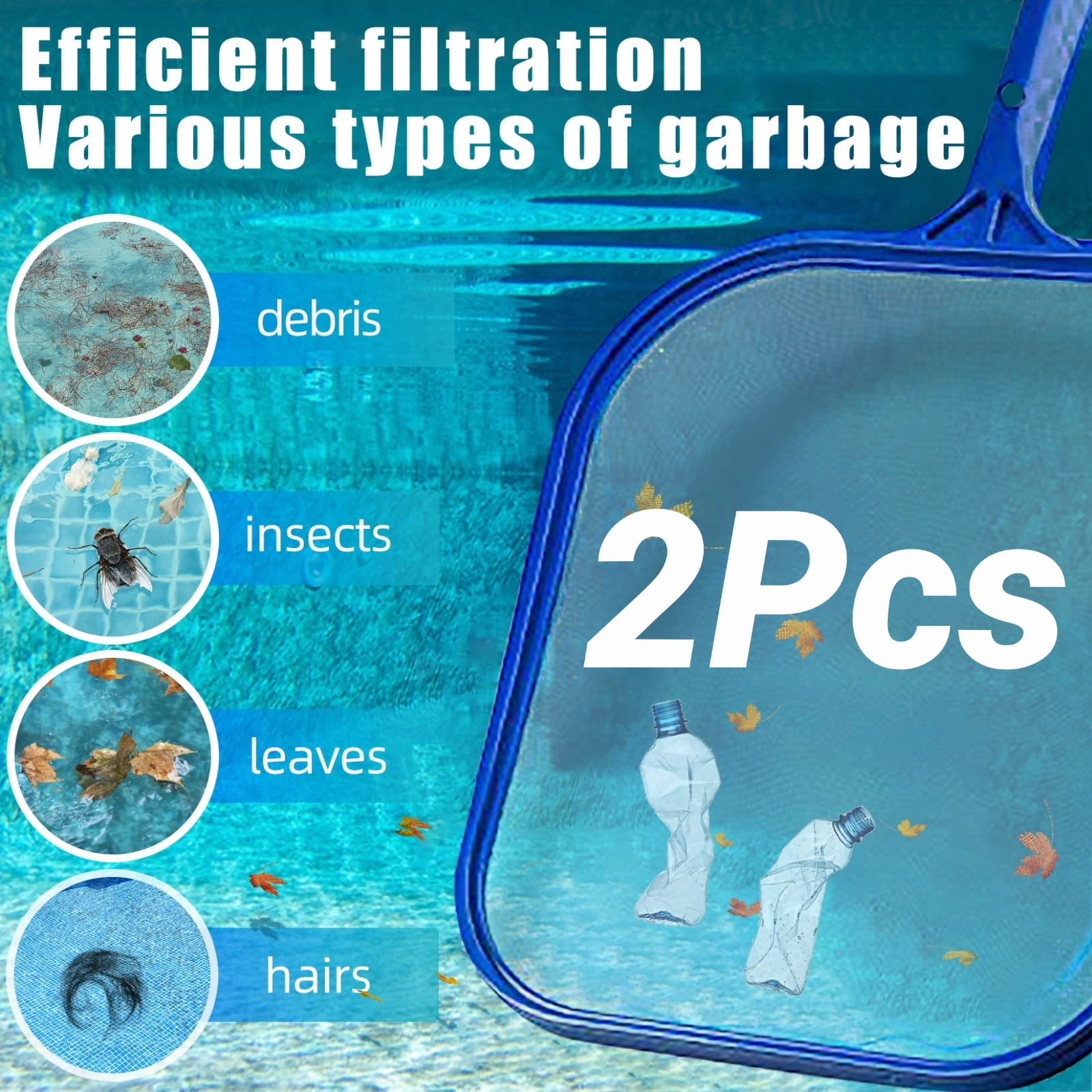 ZOYXRO Professional Swimming Pool Leaf Skimmer Net Ultra Fine Mesh