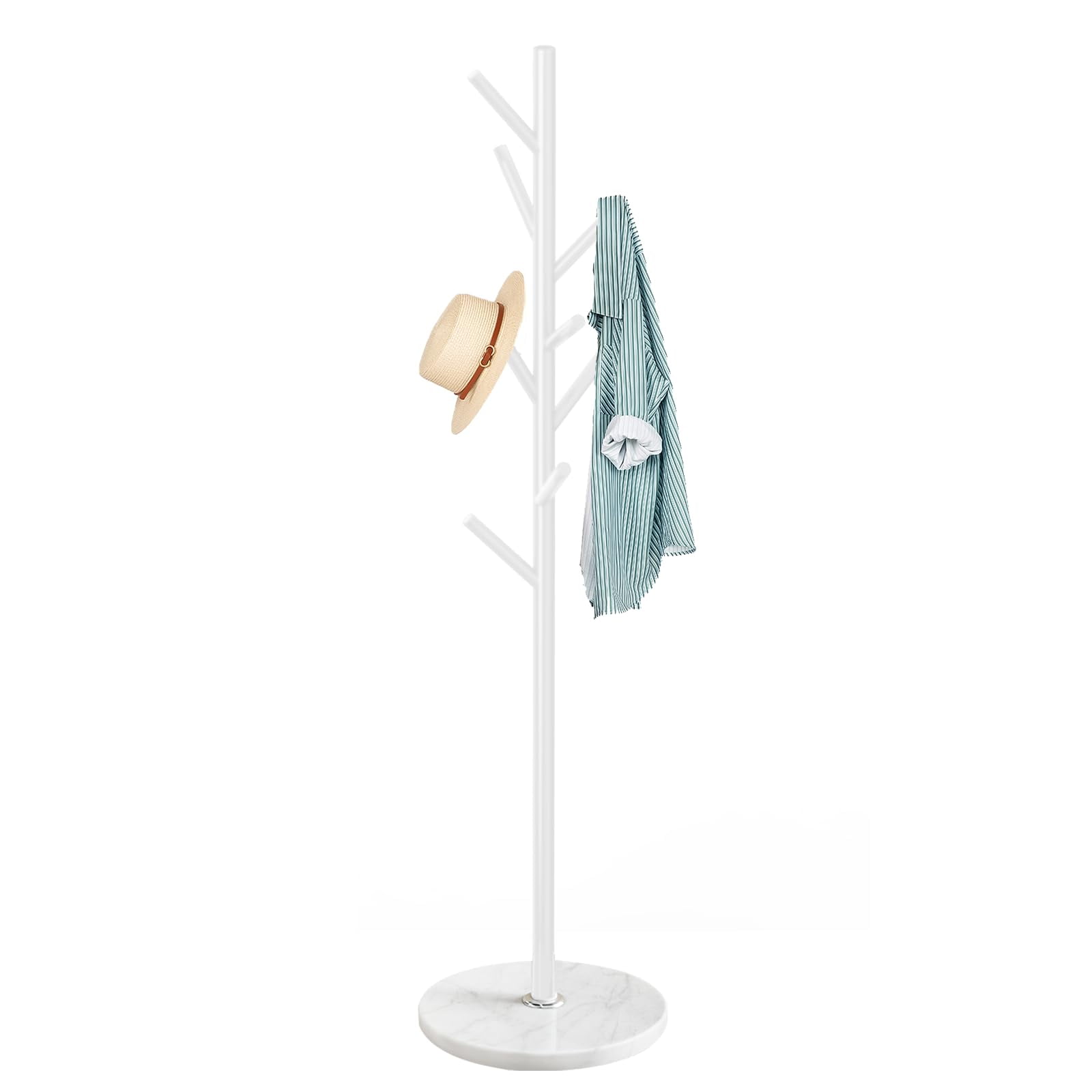 ZOZOE Metal Coat Rack Freestanding, Metal Coat Rack Stand with Natural ...
