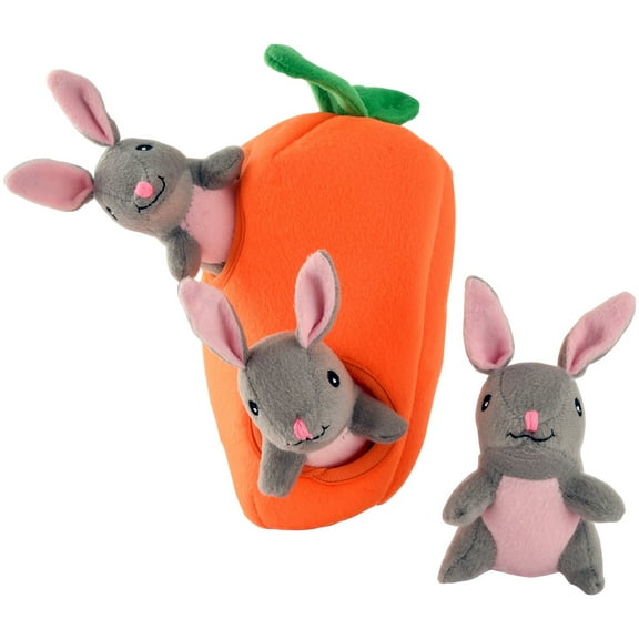 Zippy Paws 2699 Burrow Bunny & Carrot Plush Dog Toy