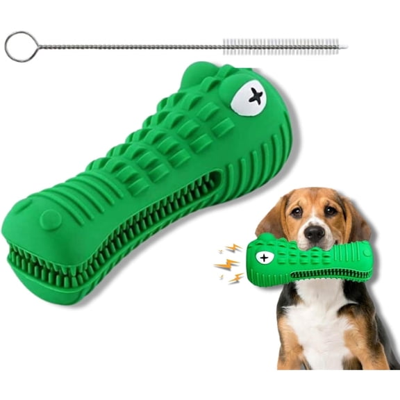 ZP-PY Dog Chew Toys for Aggressive Chewers Alligator Dog Chew Toy for Large, Medium & Small Dogs Tough Natural Rubber for Teeth Cleaning Squeaky Interactive Dog Toys to Keep Them Busy