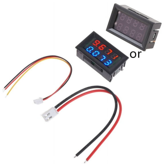 ZPAQI 0.28 Inch LED Digital Voltmeter Ammeter Red Blue 2-in-1 Multimeter for DC 0-100V