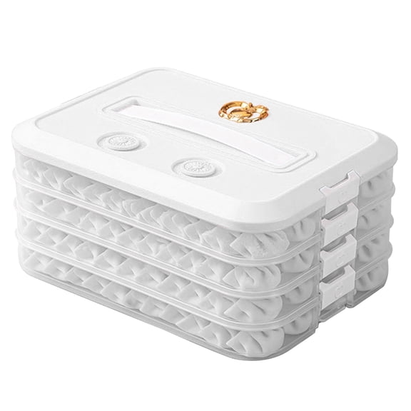 ZPAQI 1/2/3/4 Layer Dumpling Box Tray Convenient Freezing Box for Easy Food Storage