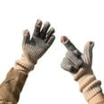 thumbnail image 1 of ZPAQI 1 Pair 2 Finger Touch Screens Gloves Winter Gloves Warm Gloves Knitted Gloves, 1 of 17