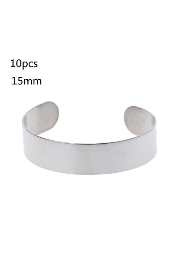 10 Pcs 5/10/15/20mm Blank Stamping Bracelet DIY Cuff Bangles for Making Jewelry