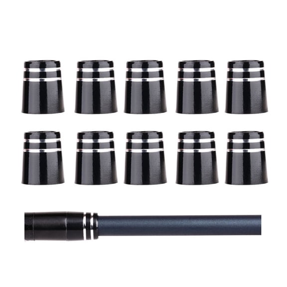 ZPAQI 10 Pieces Golf Iron Ferrules With Silver Double Ring Rubber Tapered Ferrule