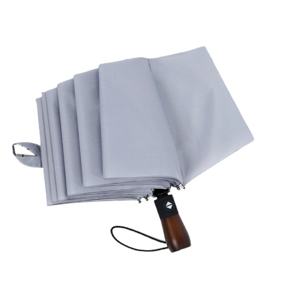 ZPAQI 10 Ribs Windproof Automatic Folding Umbrella with Wooden Handle Men Business for Sun UV Rain for Protection Portable Umb