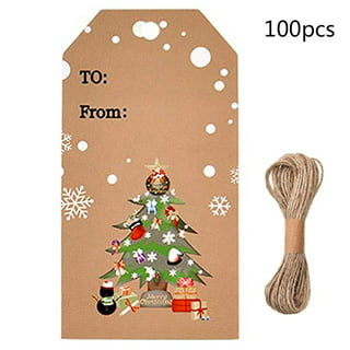 100 Pieces Set Christmas Gift Tags with String Attached Perfect for  Labeling Your Gifts - 10 Different Designs Holiday Gift Tags with String -  Christmas Present Tags - Christmas Gift Tags with String 