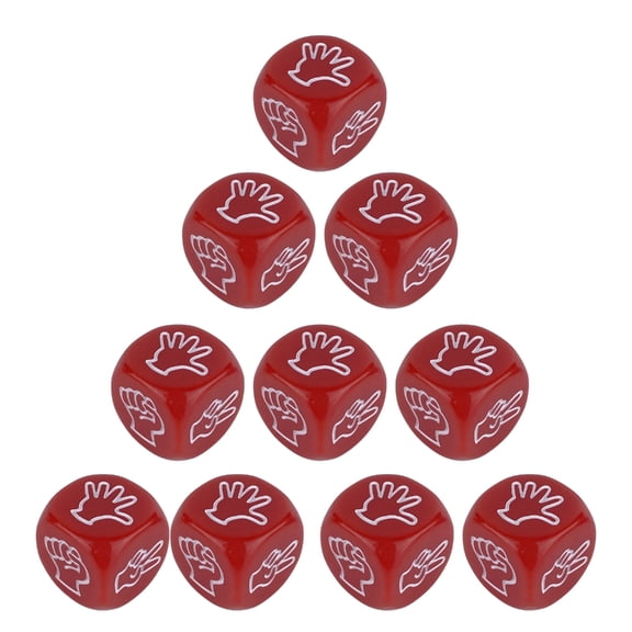 ZPAQI 10Pcs Finger Guessing Game Dices 6 Sided 20mm Rock Paper Scissor Game Dices
