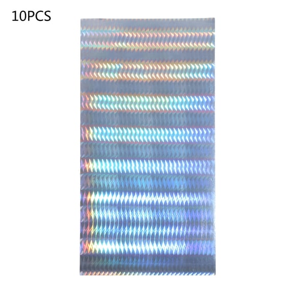 ZPAQI 10Pcs Holographics Adhesive Film Flashing Lure Tape for Fishing Lure DIY