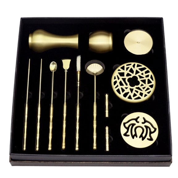 ZPAQI 10Pcs/Set Brass Incense Making Kit Incense Mold Tool, DIY Incense Cone Molds
