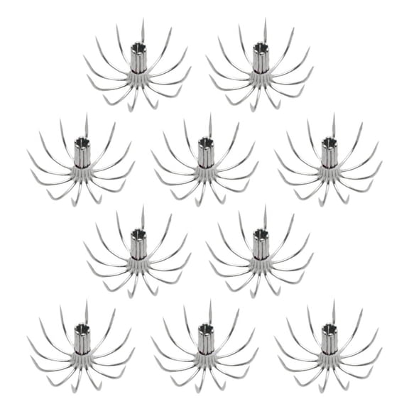 ZPAQI 10Pcs Stainsless Steels Squid Hook Barbed Umbrellas Fishings Hook Fishings Part