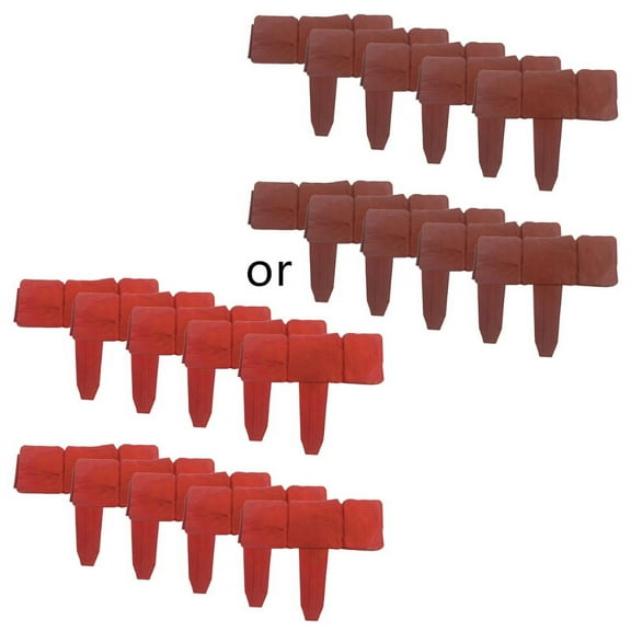 ZPAQI 10pcs Garden Fence Border Decorative Flower Bed Edging Cobbled Stone Effect Plastic Outdoor Lawn Stakes DIY Palisade Fencing