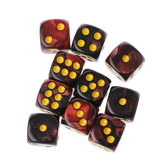 ZPAQI 10pcs Six Sided 12mm Transparent Cube Round Corner Portable Table Playing Games