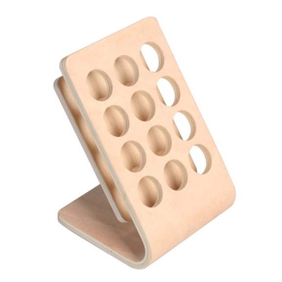 ZPAQI 12 Holes 15ml Wooden Essential Oil Bottle Display Stand for Nail Polish Perfume