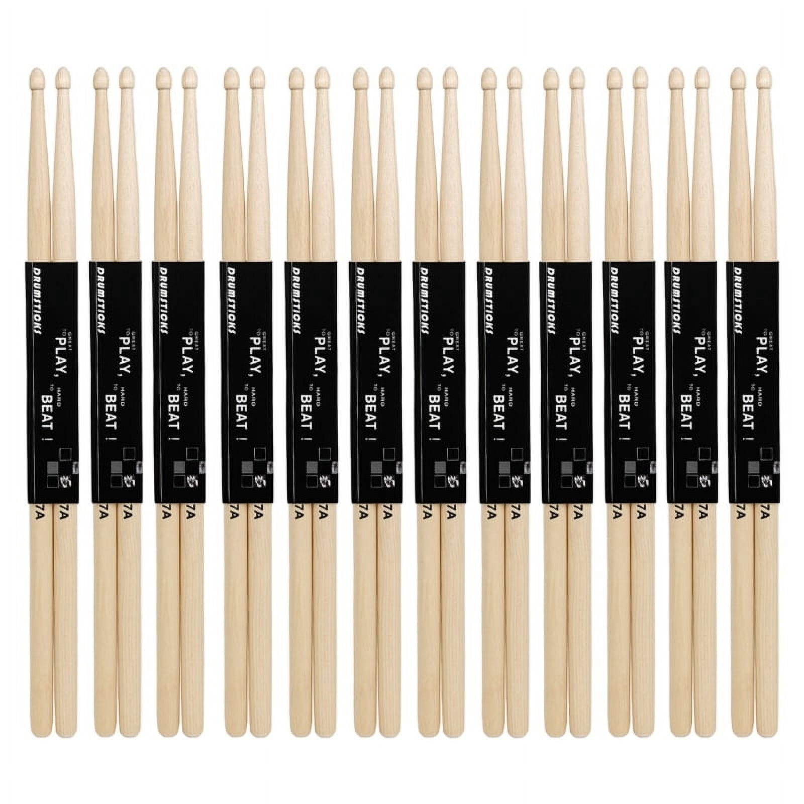 ZPAQI 12 Pairs Classic-Maple Wood Drumsticks 7A Drum Sticks for Kids and Beginners