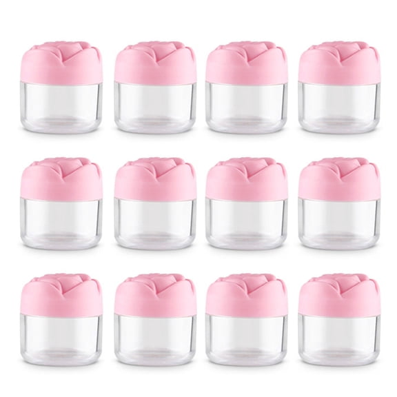 ZPAQI 12x Clear Empty Bottles Rose Flower Shaped Empty Pots Jars Cosmetic Container