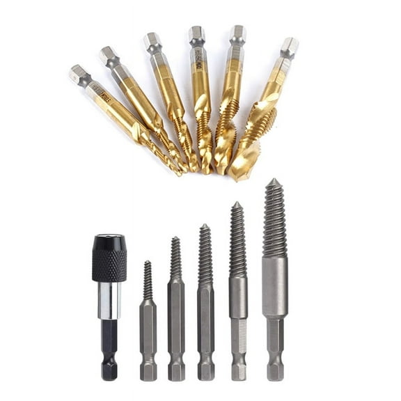 ZPAQI 15Pcs Damaged Screw Extractor Set, For Thread Broken Studs, Screw Bolt Water