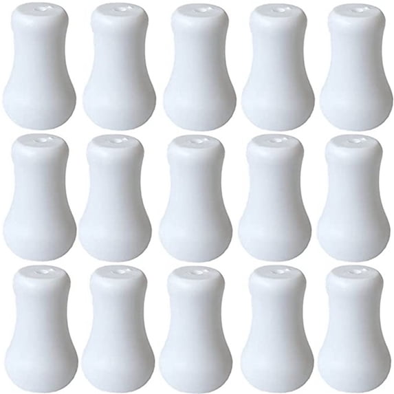ZPAQI 15Pcs White Plastic Cord Tassel Window Blind Knobs Hanging Ball Small Pendants Drops Pull End for Shade Curtain Craft