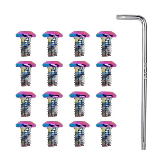 ZPAQI 16Pcs Bike Disc Brake Bolts Bicycles Brake Rotor Bolts Screws Kits with Wrench
